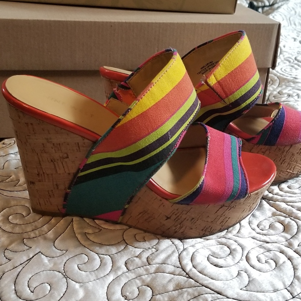 Nine West colorful wedges